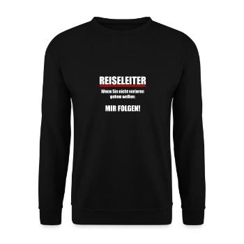 Reiseleiter Tour Guide Arbeit Reisegruppe Motiv - Unisex Pullover - Schwarz - Vorne - Alina (178cm) & Michal (187cm)