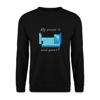 Tableau périodique des éléments en bleu - Sweat-shirt Unisexe - noir - Devant - Alina (178cm) & Michal (187cm)