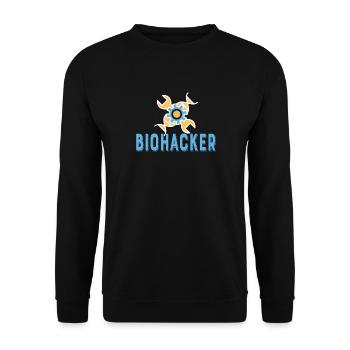 Biohacker Scientist Science Lover Gift - Unisex Sweatshirt - black - Front - Alina (178cm) & Michal (187cm)