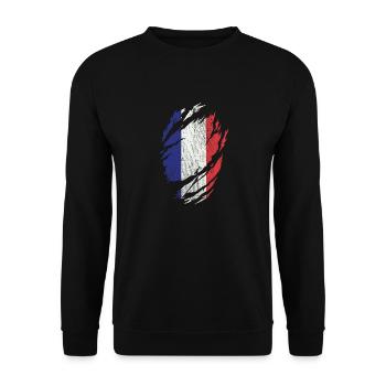 france - Unisex Pullover - Schwarz - Vorne - Alina (178cm) & Michal (187cm)