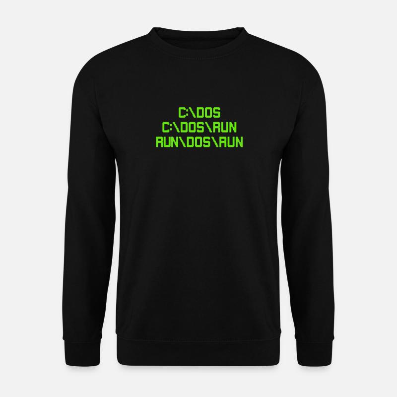 C:\DOS C:\DOS\RUN RUN\DOS\RUN Funny Computer Joke - Unisex Pullover - Schwarz