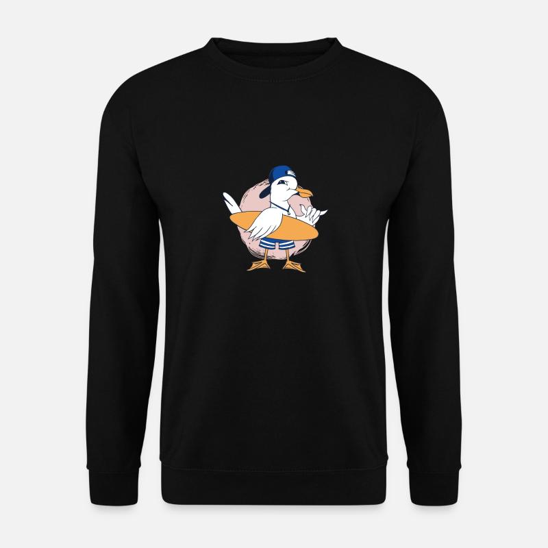 Surfer Möwe - Unisex Pullover - Schwarz