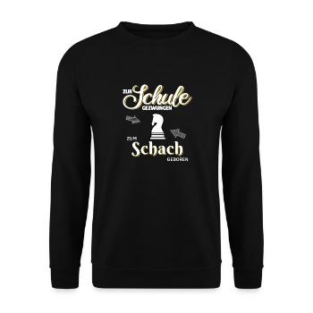 Schach T-Shirt Tolle Geschenkidee für Kinder - Unisex Pullover - Schwarz - Vorne - Alina (178cm) & Michal (187cm)