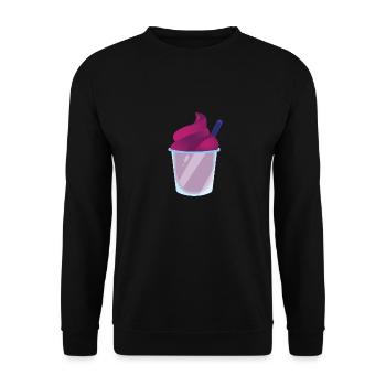 Slush Eis rotes Slush mit Strohhalm - Unisex Pullover - Schwarz - Vorne - Alina (178cm) & Michal (187cm)