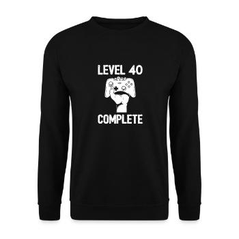 Niveau 40 Complete 40. Cadeau rétro - Sweat-shirt Unisexe - noir - Devant - Alina (178cm) & Michal (187cm)