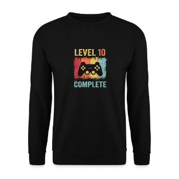 Level 10 complete gamer 10th birthday gift - Unisex Sweatshirt - black - Front - Alina (178cm) & Michal (187cm)