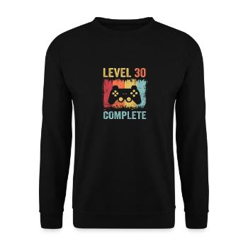 Niveau 30 Terminer le 30e anniversaire de 30 ans - Sweat-shirt Unisexe - noir - Devant - Alina (178cm) & Michal (187cm)