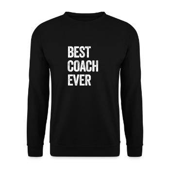 Best Coach Ever Fußballtrainer Trainer Geschenk - Unisex Pullover - Schwarz - Vorne - Alina (178cm) & Michal (187cm)