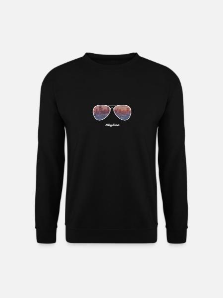 Sunglasses to the City - Frankfurt Skyline - Unisex Pullover - Schwarz