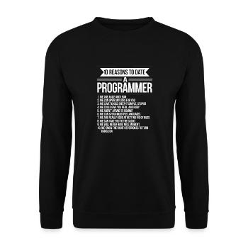 10 reasons to date a programmer - Unisex Sweatshirt - black - Front - Alina (178cm) & Michal (187cm)