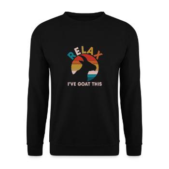 RELAX I goat that | Écurie et ferme - Sweat-shirt Unisexe - noir - Devant - Alina (178cm) & Michal (187cm)