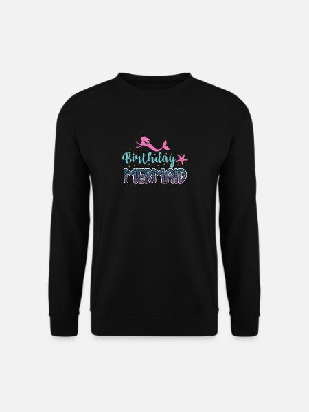 Birthday Mermaid Outfit Costume - Unisex Sweatshirt - black