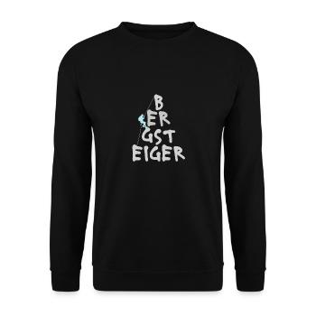 Bergsteiger bergsteigen in den Bergen - Unisex Pullover - Schwarz - Vorne - Alina (178cm) & Michal (187cm)