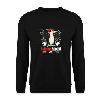 Schluckspecht - Unisex Pullover - Schwarz - Vorne - Alina (178cm) & Michal (187cm)