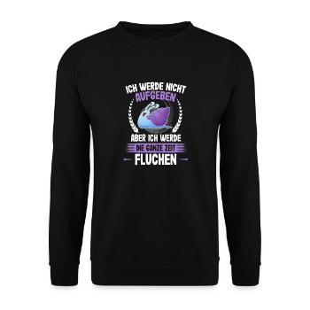 Nicht aufgeben nur die ganze Zeit Fluchen - Läufer - Unisex Pullover - Schwarz - Vorne - Alina (178cm) & Michal (187cm)
