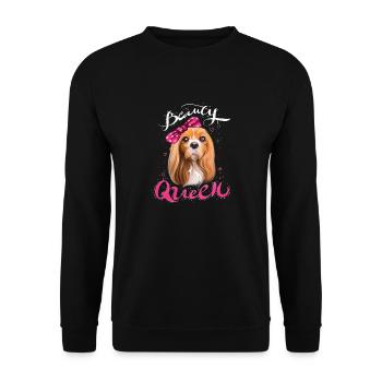Chemise Cavalier King Charles Spaniel BEAUTY QUEEN - Sweat-shirt Unisexe - noir - Devant - Alina (178cm) & Michal (187cm)