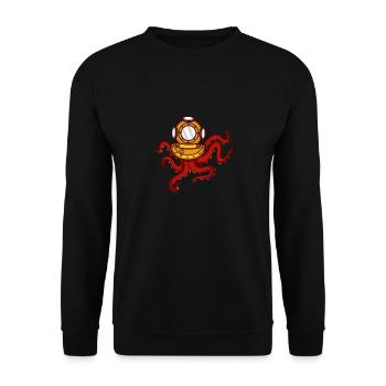 Deep Sea Octopus Deep Sea Diver oder Lehrer Gesche - Unisex Pullover - Schwarz - Vorne - Alina (178cm) & Michal (187cm)