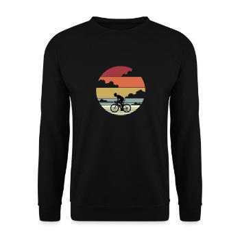 T-shirt sport idée cadeau triathlon cyclisme - Sweat-shirt Unisexe - noir - Devant - Alina (178cm) & Michal (187cm)
