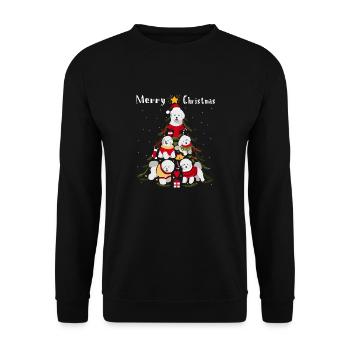 Bichon Frize Christmas Tree Dog Christmas - Unisex Sweatshirt - black - Front - Alina (178cm) & Michal (187cm)