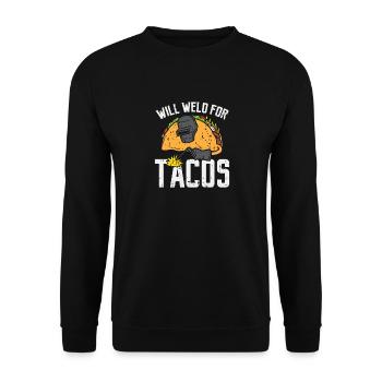 Will Weld for tacos - Soudeur Welding Taco - Sweat-shirt Unisexe - noir - Devant - Alina (178cm) & Michal (187cm)