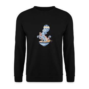 Octopus eating ramen - Unisex Sweatshirt - black - Front - Alina (178cm) & Michal (187cm)