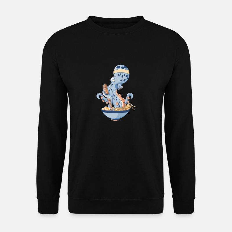 Octopus eating ramen - Unisex Sweatshirt - black