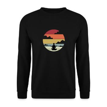 Idée cadeau t-shirt méditation méditer enseignant - Sweat-shirt Unisexe - noir - Devant - Alina (178cm) & Michal (187cm)