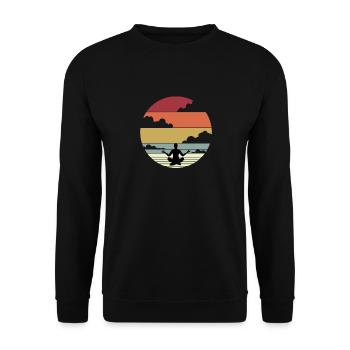 Yoga t-shirt gift idea meditate yoga teacher - Unisex Sweatshirt - black - Front - Alina (178cm) & Michal (187cm)