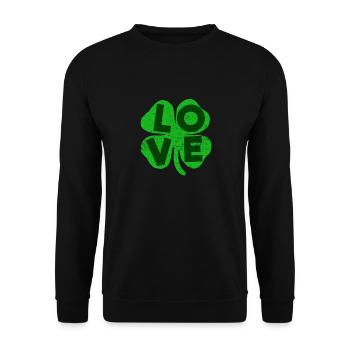 St Patricks day love clover - Unisex Sweatshirt - black - Front - Alina (178cm) & Michal (187cm)