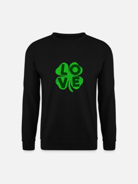 St Patricks day love clover - Unisex Sweatshirt - black