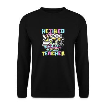 Pensionierter Lehrer für Naturwissenschaften - Unisex Pullover - Schwarz - Vorne - Alina (178cm) & Michal (187cm)