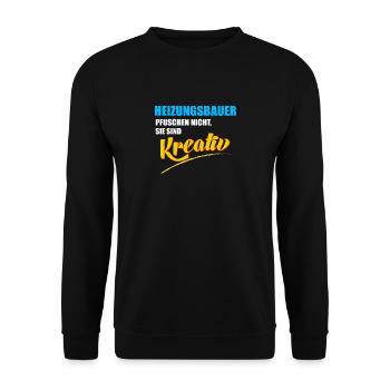 Heizungsbauer Berufe Heizungsbau Installateur - Unisex Pullover - Schwarz - Vorne - Alina (178cm) & Michal (187cm)