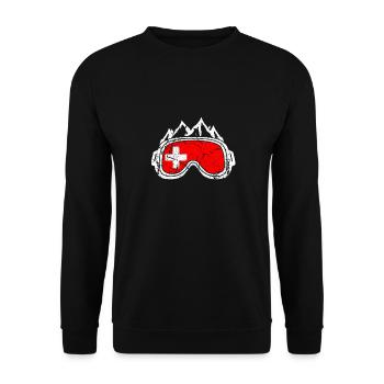Switzerland flag ski gift winter sports skiing - Unisex Sweatshirt - black - Front - Alina (178cm) & Michal (187cm)