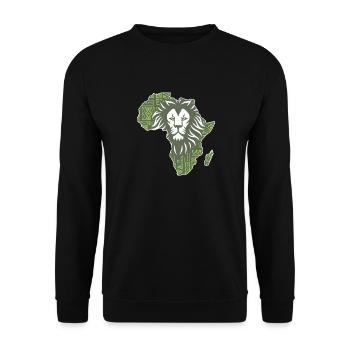 Roar Africa Map Lion Face Reggae Rasta Gift Design - Unisex Sweatshirt - black - Front - Alina (178cm) & Michal (187cm)