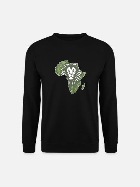 Roar Africa Karte Löwengesicht Reggae Rasta Geschenk Design - Unisex Pullover - Schwarz