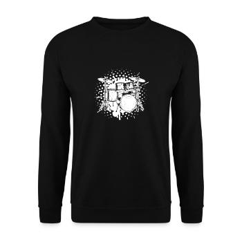 Stolz darauf, Schlagzeuger zu sein - Unisex Pullover - Schwarz - Vorne - Alina (178cm) & Michal (187cm)