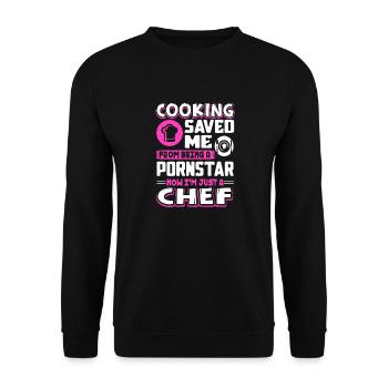 Chef, je suis juste un chef - Sweat-shirt Unisexe - noir - Devant - Alina (178cm) & Michal (187cm)