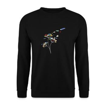 Dandelion Books Flower Floral Reader Gift Design - Unisex Sweatshirt - black - Front - Alina (178cm) & Michal (187cm)