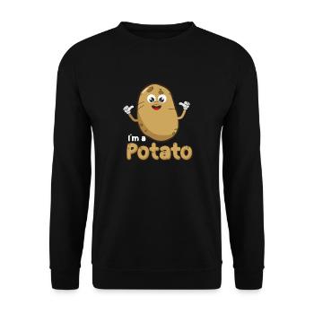 I Am A Potato design, French Fry design, Potato gi - Unisex Sweatshirt - black - Front - Alina (178cm) & Michal (187cm)