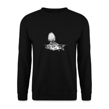 Pêcheur carpe île arbre nature forêt amour île - Sweat-shirt Unisexe - noir - Devant - Alina (178cm) & Michal (187cm)