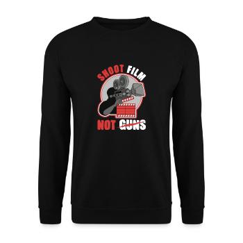 Shoot Film Not Guns Pazifistischer Filmemacher Regisseur - Unisex Pullover - Schwarz - Vorne - Alina (178cm) & Michal (187cm)