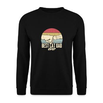 Best cat dad ever - Unisex Sweatshirt - black - Front - Alina (178cm) & Michal (187cm)