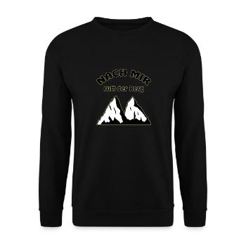 Berg Nach mir ruft der Berg - Unisex Pullover - Schwarz - Vorne - Alina (178cm) & Michal (187cm)