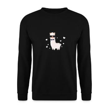 Alpaka Cute - Sweat-shirt Unisexe - noir - Devant - Alina (178cm) & Michal (187cm)