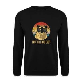 Mens Best Cat Dad Ever Tee Lustiger Cat Dad Vater - Unisex Pullover - Schwarz - Vorne - Alina (178cm) & Michal (187cm)