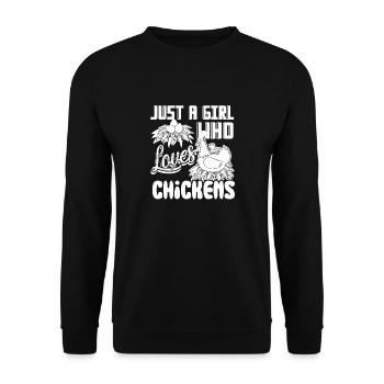 Poulet juste un GIrl qui aime les poulets - Sweat-shirt Unisexe - noir - Devant - Alina (178cm) & Michal (187cm)