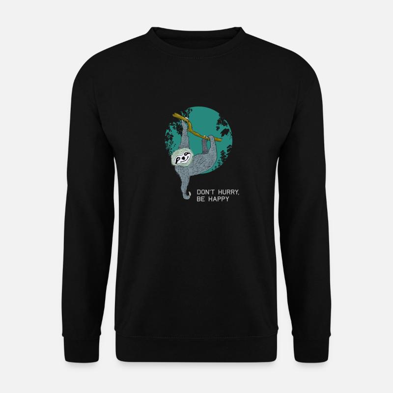 faultier langsam slow faul teenager schlafen müde - Unisex Pullover - Schwarz
