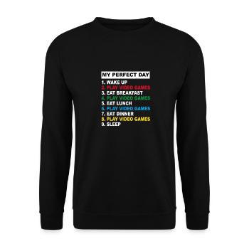Lustiges Programmierer Computer Gamer Geschenk - Unisex Pullover - Schwarz - Vorne - Alina (178cm) & Michal (187cm)