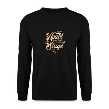 Theater Herz Musical Schauspieler Darsteller - Unisex Pullover - Schwarz - Vorne - Alina (178cm) & Michal (187cm)