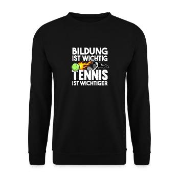 Tennis Tennisspieler Tennisschläger Trainer - Unisex Pullover - Schwarz - Vorne - Alina (178cm) & Michal (187cm)